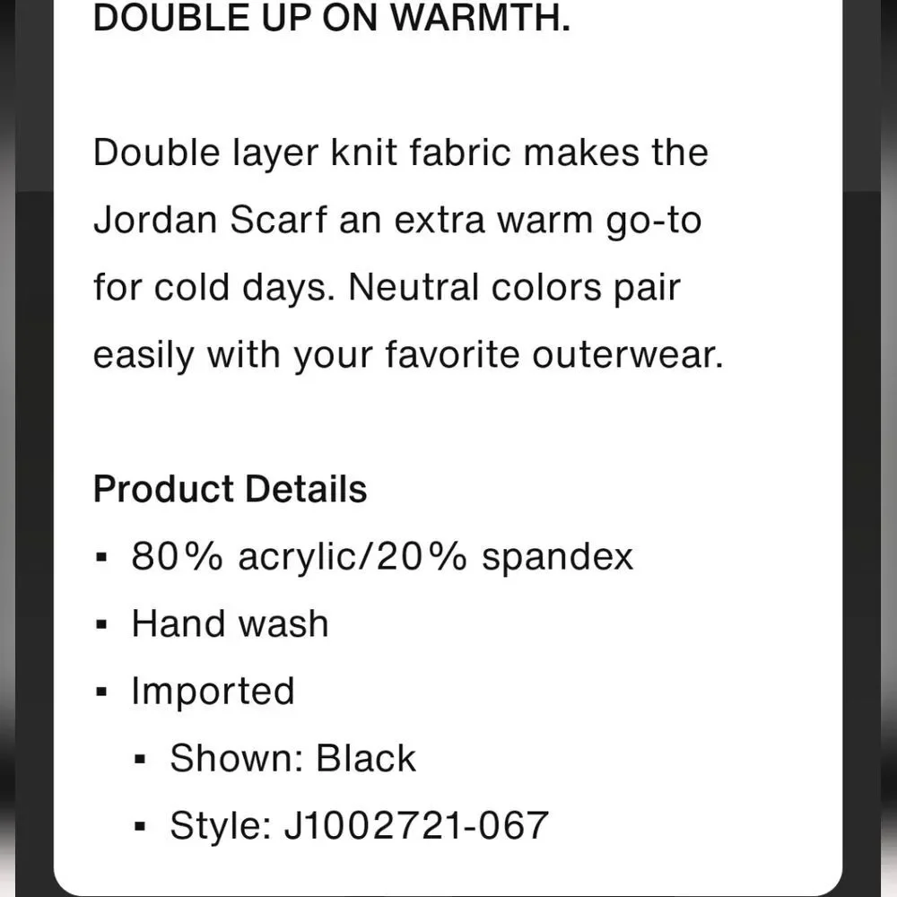 Jordan Oversized Reversible‎ Scarf